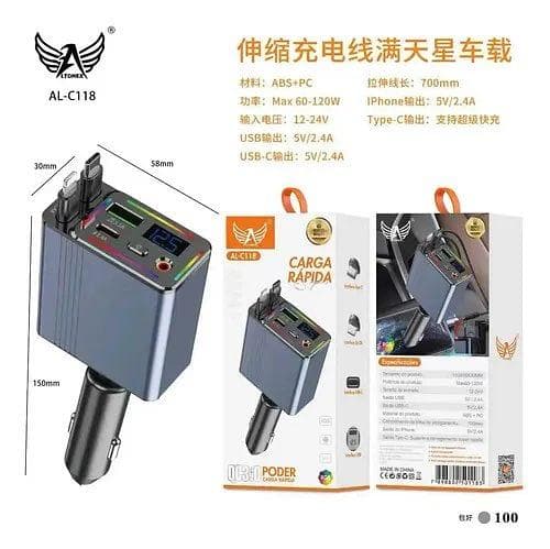 Carregador De Carro Veícular Altomex Turbo Carga Rápida Usb/c